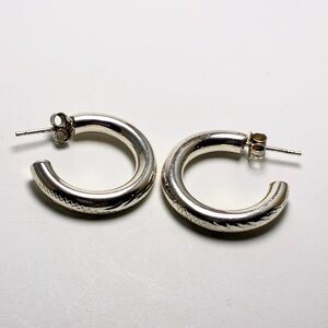 Elegant Sterling Silver Hoop Earring
